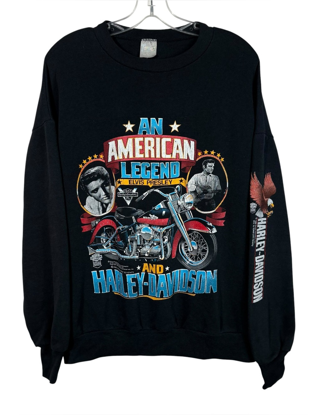 Vintage 1987 Harley Davidson Elvis Presley American Legend Crewneck Sweatshirt